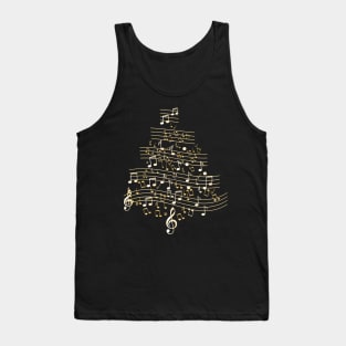 Music Notes Christmas Tree Tank Top